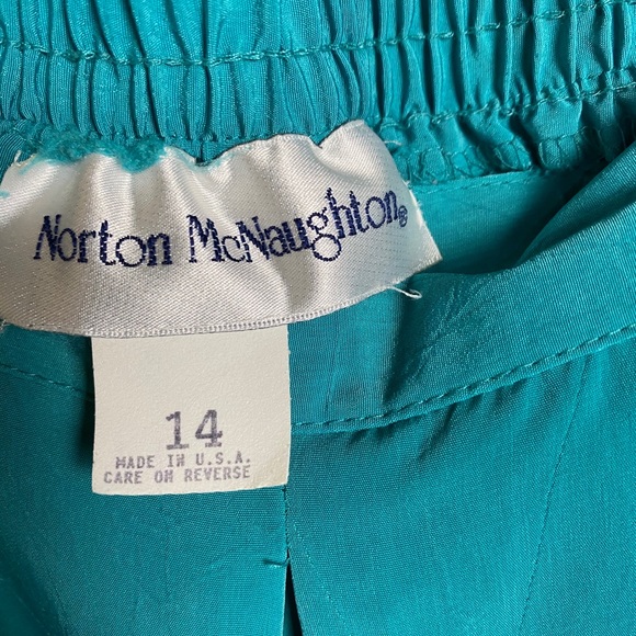 Vintage High Waist Shorts Pleated Front Teal Green - Picture 7 of 7